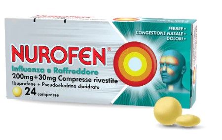 NUROFEN Influenza e Raffreddore 200 mg + 30 mg 24 Compresse
