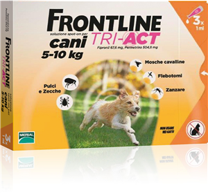 Frontline tri-act cani 5-10kg 3 pipette 1ml
