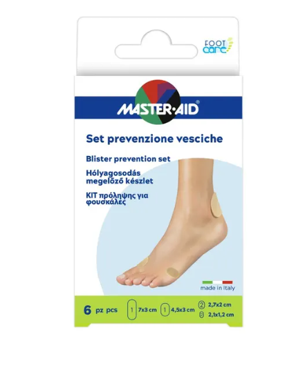 Master-Aid Set Prevenzione Vesciche Cerotti Per Piedi 6 Pezzi