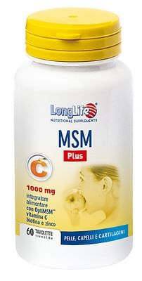 Long life msm plus biotina e zinco 1000mg 60tav