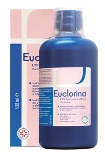 Euclorina 2,5% soluzione cutanea 1 flacone da 500ml con misurino dosatore