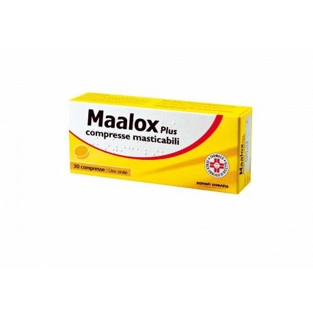 Maalox plus 200mg+200mg+25mg da 30 compresse masticabili