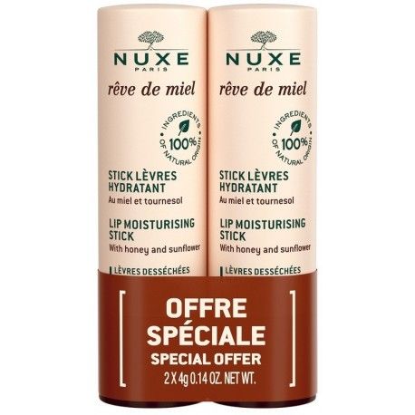 Nuxe Rêve de Miel stick labbra idratante BIPACCO 2 pezz