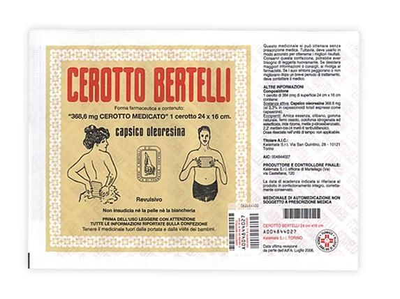 Cerotto bertel, 368,6mg cerotto medicato 1 cerotto 16 x 24 cm