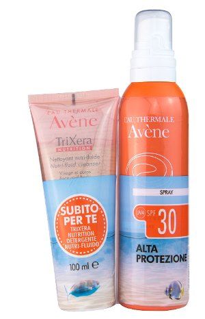 Avene spray solare spf30 200ml +trixera nutrition detergente nutri fluido 100ml