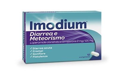 Imodium Diarrea e Meteorismo 12 cpr 2mg+125mg