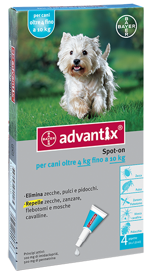 Advantix spot on 4 pipette 1ml 4-10kg