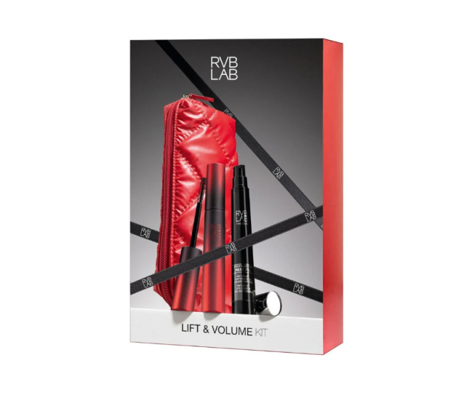 RVB Lab Lift & Volume Kit Cofanetto Meso Fill Crema Instant Lift Contorno Occhi e Rughe Profonde 15ml + More and More Mascara Volumizzante Nero 13.5ml + Pochette