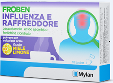 Froben influenza r, polvere per soluzione orale 10 bustine gusto limone e miele da 4g