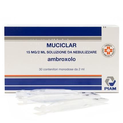 Mucicl, 15mg/ 2ml soluzione da nebulizzare 30 contenitori monodose da 2ml