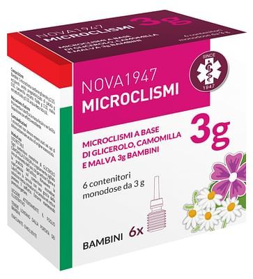 Glicero, bambini 2,25g soluzione rettale 6 contenitori monodose con camomilla e malva