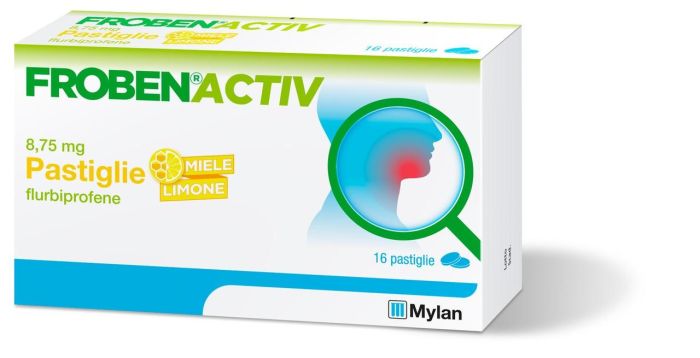 Frobenpret 8,75mg Flurbiprofene Trattamento Gola 16 Pastiglie
