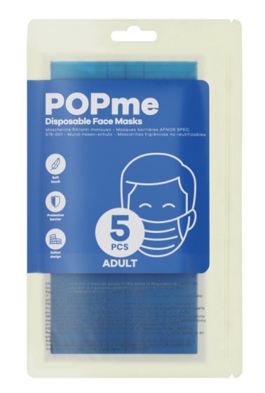 Popme mascherine blu adulto 5pz