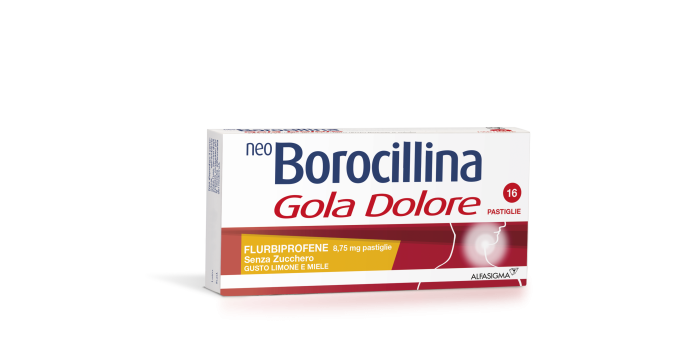 Neoboro gola, 8,75mg pastiglie senza zucchero gusto limone e miele 16 pastiglie