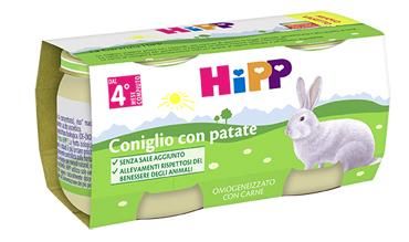 Hipp bio omogeneizzato conig c/pat 2x80