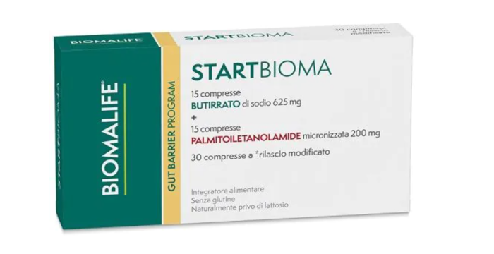 Biomalife STARTBIOMA Butirrato di sodio Palmitoiletanolamide 15 Cpr BUTIRRATO DI SODIO + 15 Cpr PALMITOILETANOLAMIDE