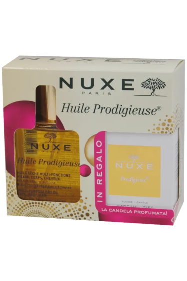 Nuxe Cofanetto Huile Prodigieuse Olio Multifunzione + Candela Profumata