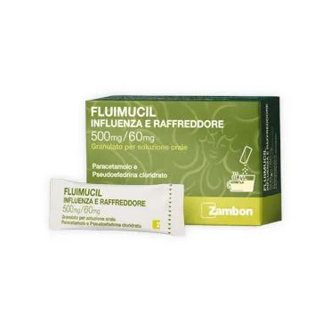 Fluimucil influenza raffreddore 500mg/60mg 8 bustine