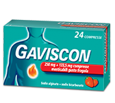 Gaviscon 250mg + 133,5mg compressa masticabile gusto fragola 24 compresse in blister