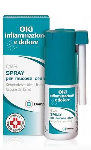 Oki infiammazione e dolore 0,16% spray per mucosa orale flacone da 15ml