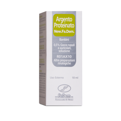 Argento proteina, 0,5% gocce nasali e auricolari, soluzione flacone 10ml