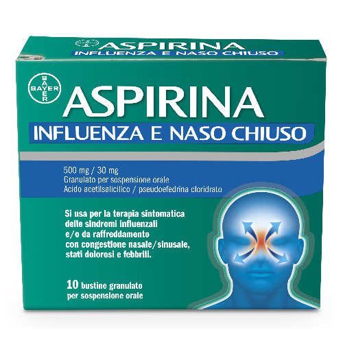Influenza e naso chiuso 500mg/30mg 10 buste