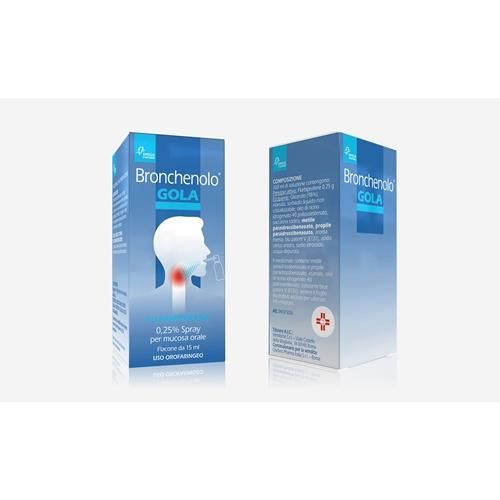 Bronchenolo go, 0,25% spray per mucosa orale flacone da 15ml