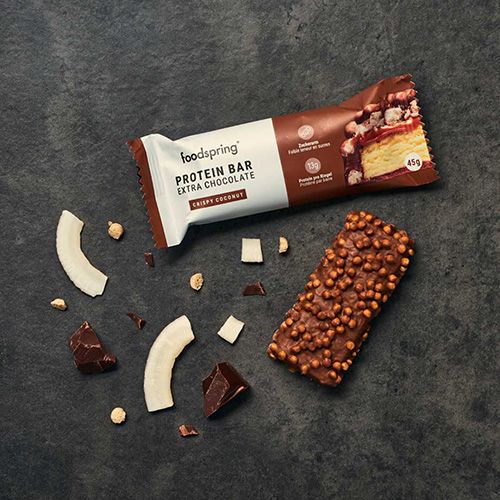 Foodspring Protein Bar Extra Chocolate Crispy Coconut 65g