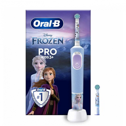 Oral-B PRO Kids 3+ Spazzolino Elettrico Ricaricabile Frozen, 2 Testine – Spazzolino Elettrico Bambini, Denti Sensibili, Pulizia Delicata