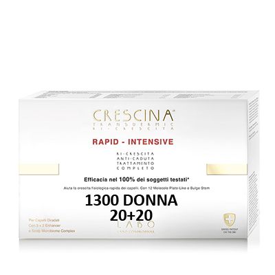 Crescina transdermic rapid-intensive trattamento completo 1300 donna 20+20 fiale