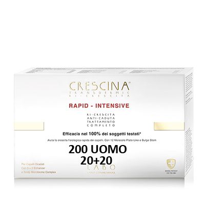 Crescina transdermic rapid-intensive ri-crescita uomo trattamento completo 20+20 fiale