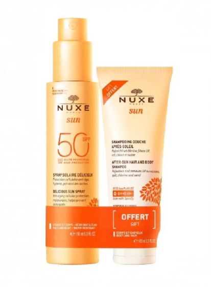 Nuxe Sun Duo Spray Solare SPF50+ 150ml  +  Shampoo Doccia Doposole 100ml