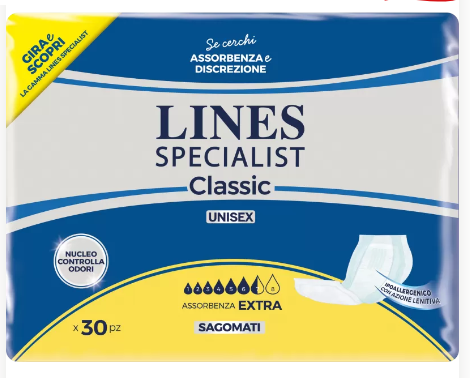 Lines Specialis Classic Pannolone Sagomato Extra 30 Pezzi