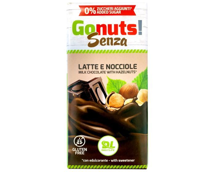 Daily life go nuts! senza tavoletta di cioccolata latte e nocciole 75g