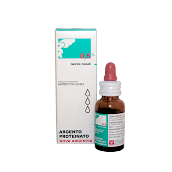 Argento proteina, 0,5% gocce nasali e auricolari, soluzione flacone 10ml