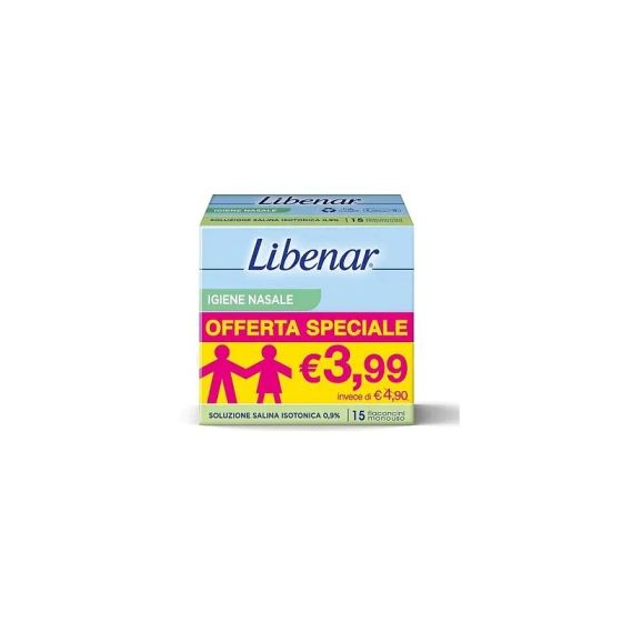 Libenar Soluzione Fisiologica per Igiene Naso Occhi Orecchie 15x5 ml