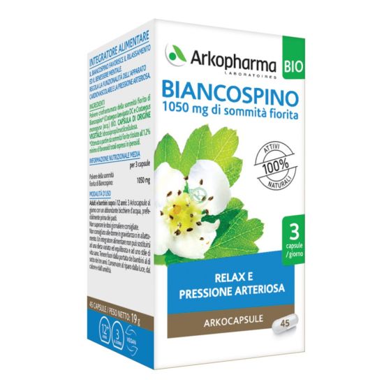 Arkopharma arkocapsule biancospino 45 capsule bio