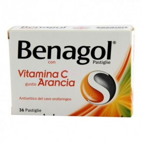 Benagol pastiglie con vitamina c gusto arancia 36 pastiglie