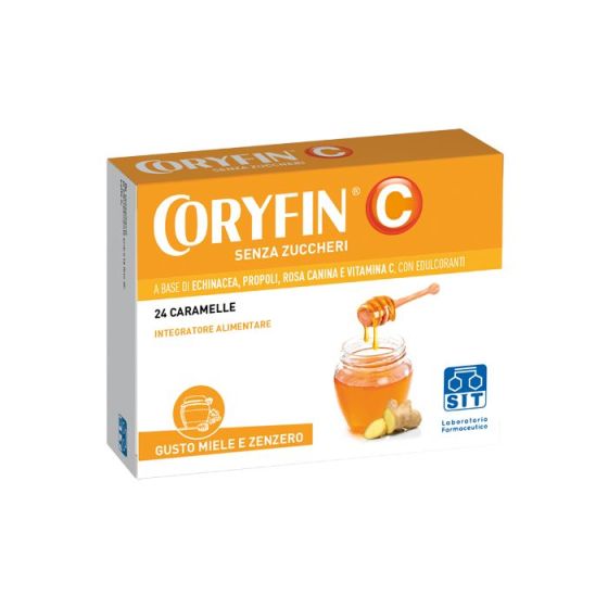 Coryfin c senza zucchero miele zenzero 24 caramelle