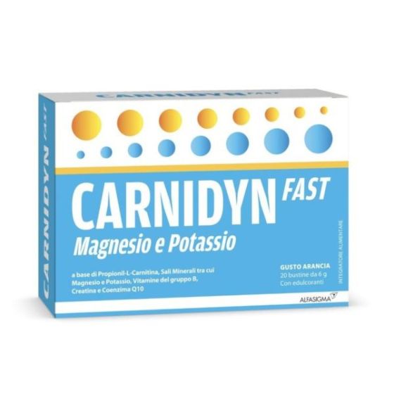 Carnidyn fast magnesio e potassio 20 bustine da 6g