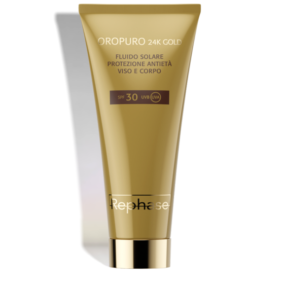 Rephase Oropuro 24K Gold Fluido solare SPF30+ Protezione Antietà Viso e Corpo 150 ml