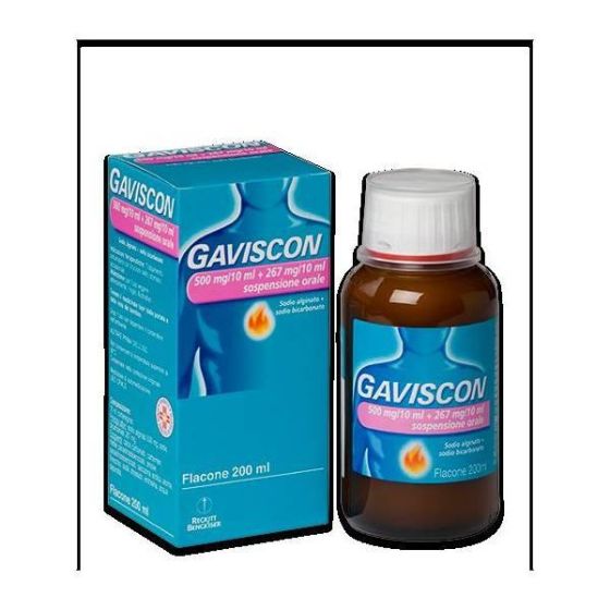 Gaviscon 500mg/10ml + 267mg/10ml sospensione orale flacone 200ml