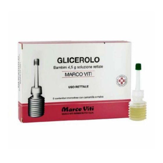 Glicerolo , bambini 4,5g soluzione rettale 6 contenitori monodose con camomilla e malva