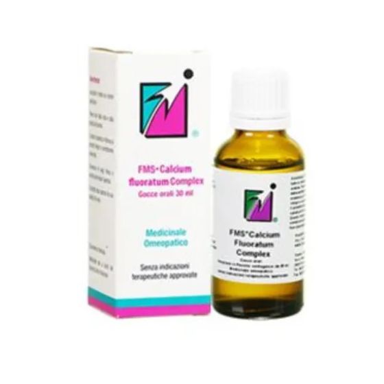 Fms calcium fluoratum compl, gocce orali soluzione, flacone in vetro con contagocce da 30ml