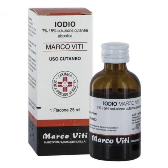 Iodio sol alco i , 7%/5% soluzione cutanea alcoolica 1 flacone 25ml