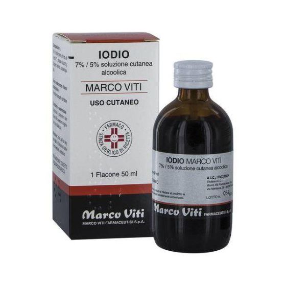 Iodio sol alco i , 7%/5% soluzione cutanea alcoolica 1 flacone 50ml
