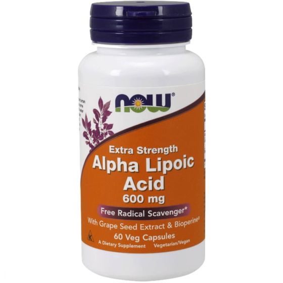 Now Foods Alpha Lipoic Acid 600mg 60 capsule vegetali