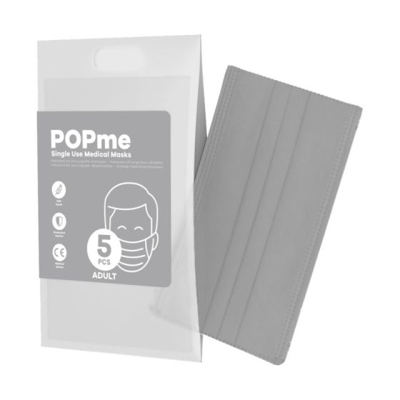 Popme mascherine grigio adulto 5pz