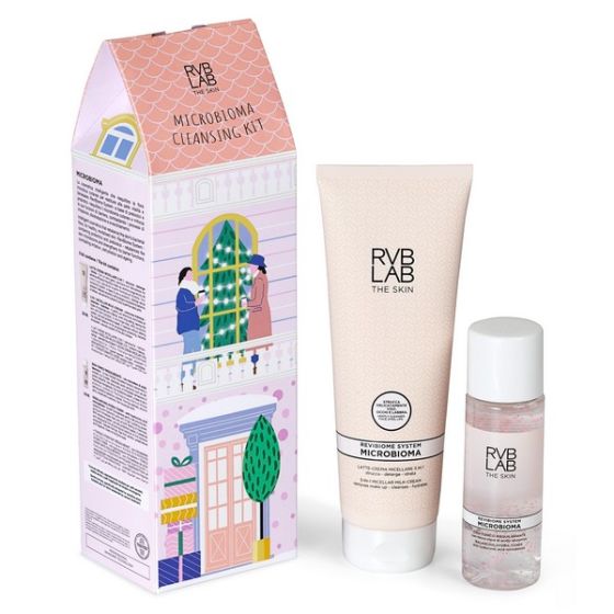RVB Kit Microbioma Detergente 2023  Latte Crema Micellare 3-in-1 FULL SIZE 250 ml+ Idratonico Riequilibrante TRAVEL SIZE 100ml