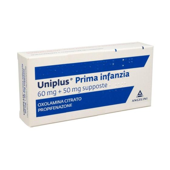 Unipl, prima infanzia 60mg + 50mg supposte 10 supposte